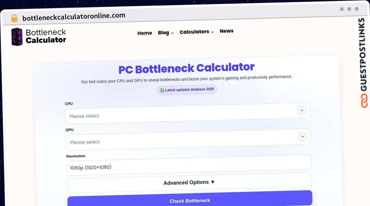 Publish Guest Post on bottleneckcalculatoronline.com