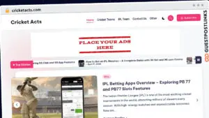 Publish Guest Post on cricketacts.com