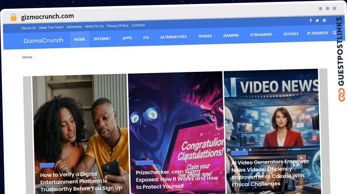 Publish Guest Post on gizmocrunch.com