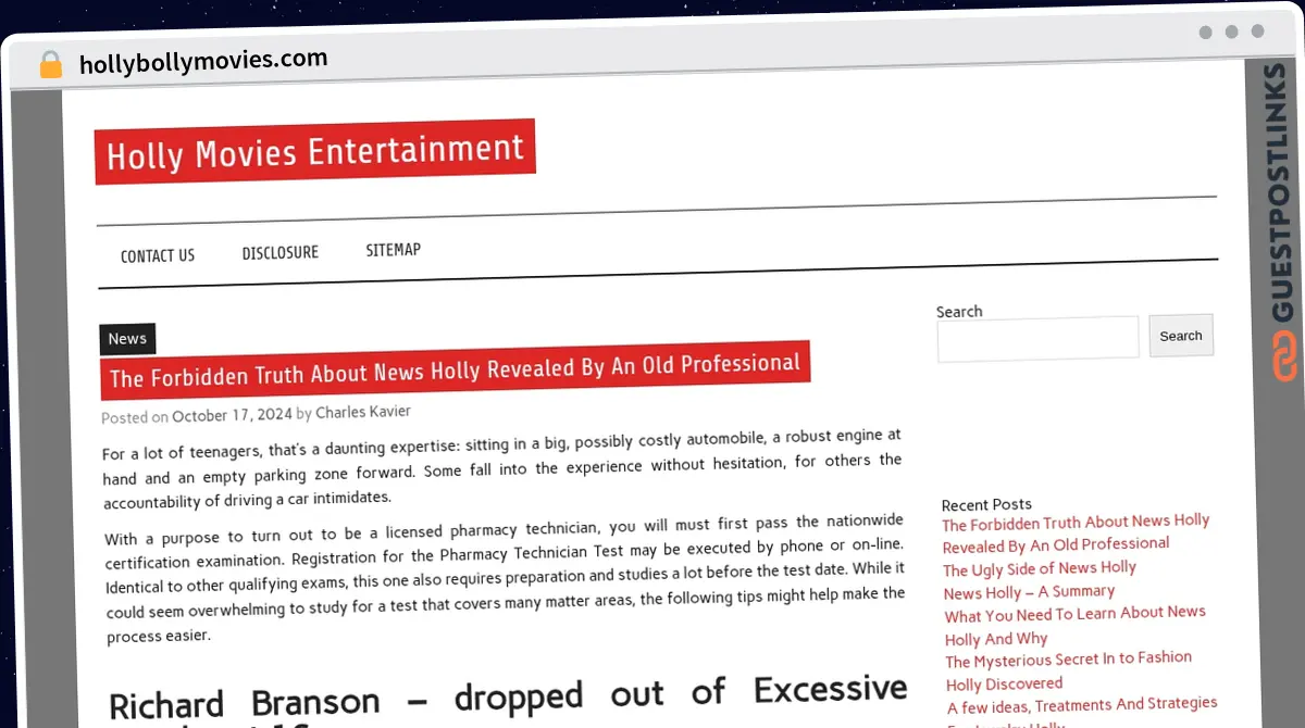 Publish Guest Post on hollybollymovies.com