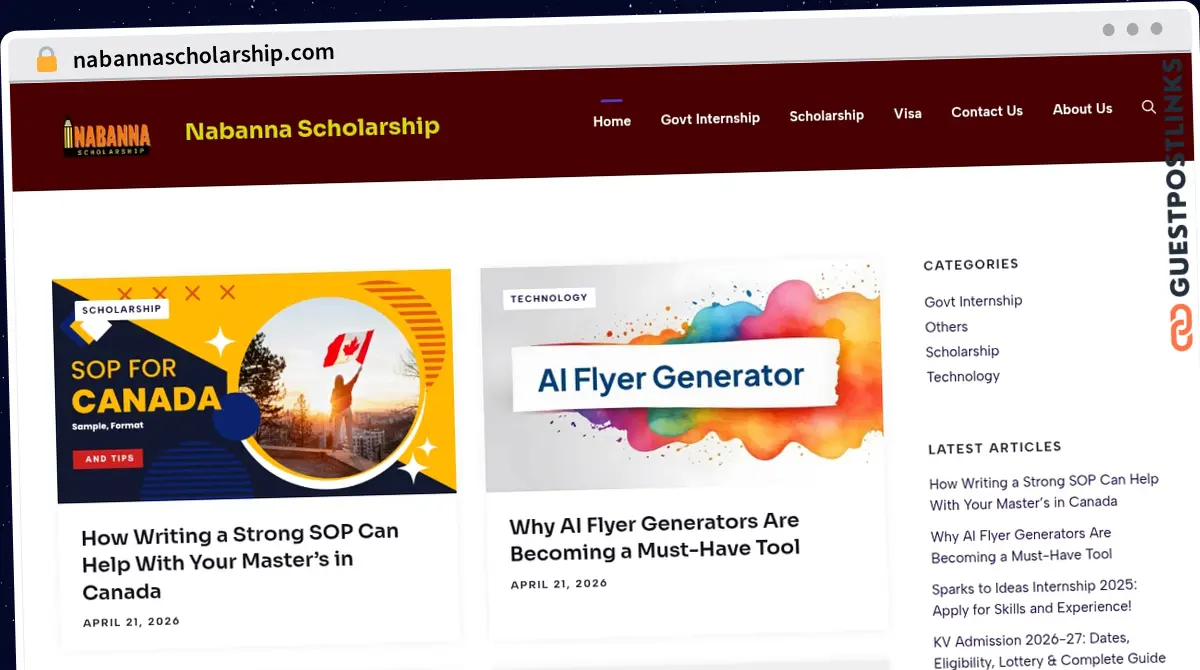 Publish Guest Post on nabannascholarship.com