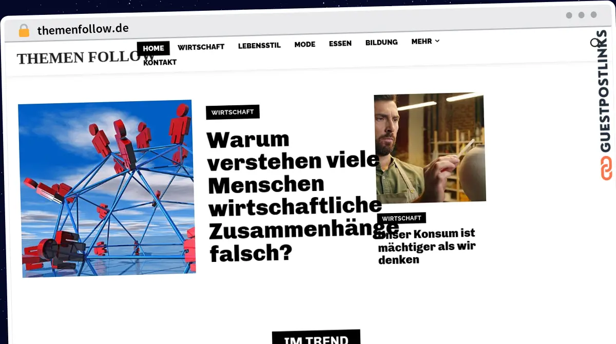 Publish Guest Post on themenfollow.de