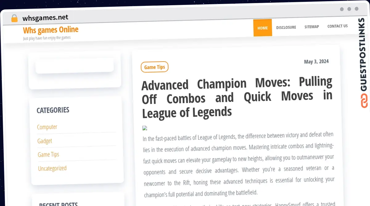 Publish Guest Post on whsgames.net