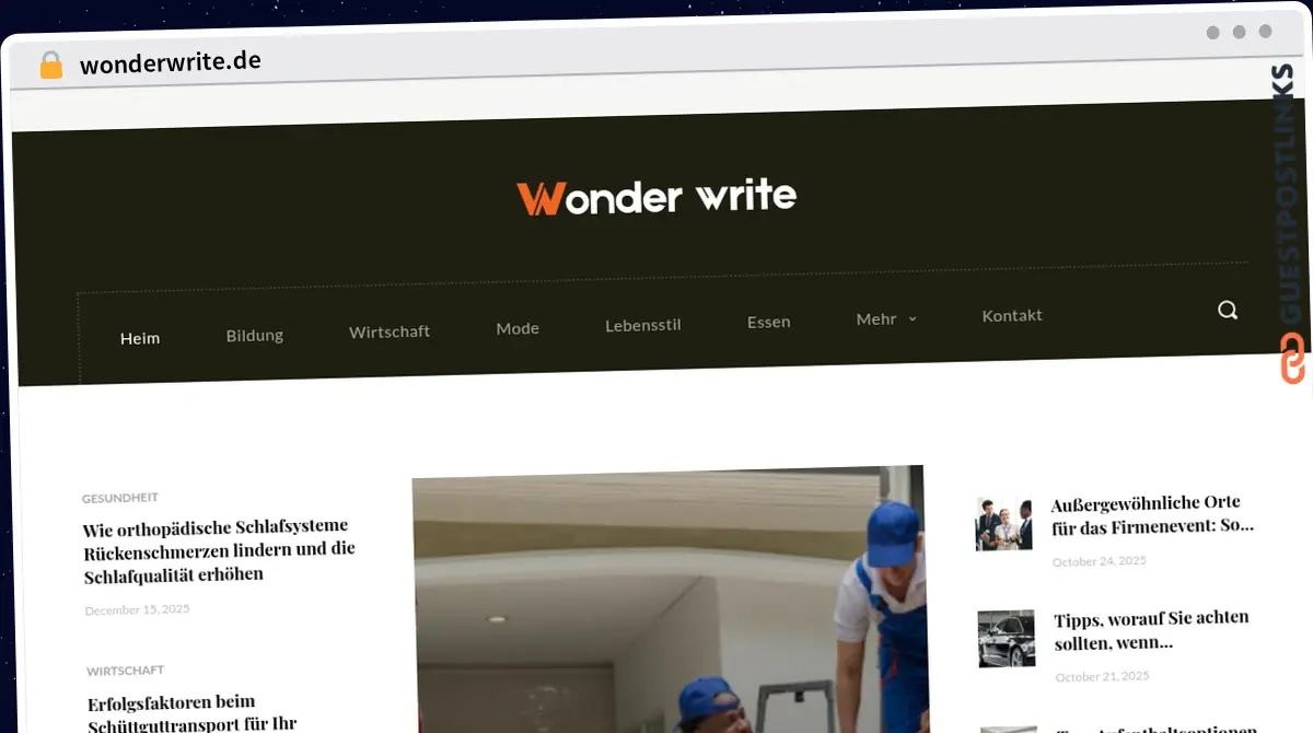 Publish Guest Post on wonderwrite.de