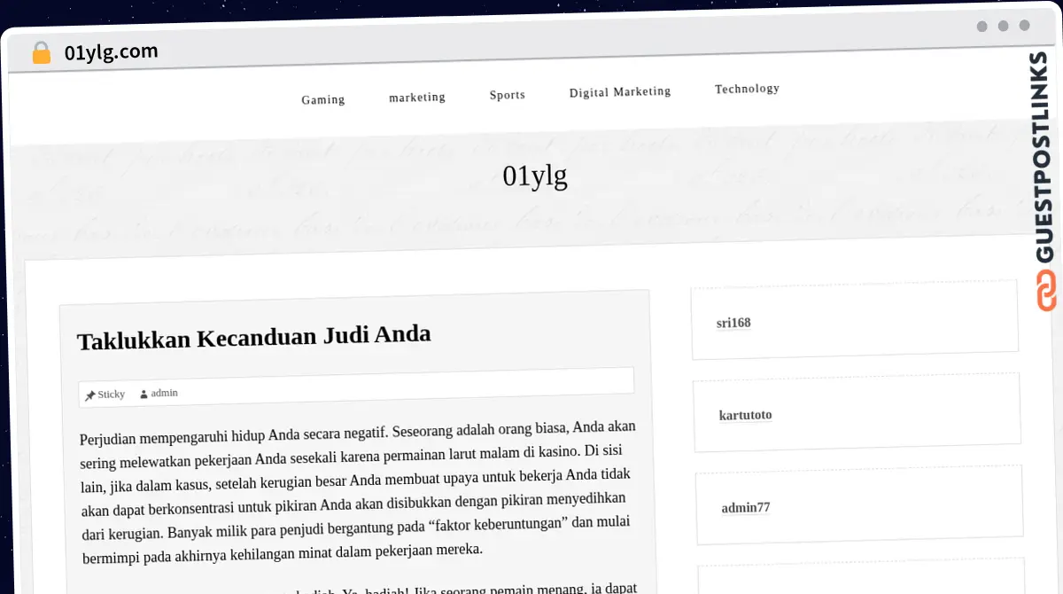 Publish Guest Post on 01ylg.com