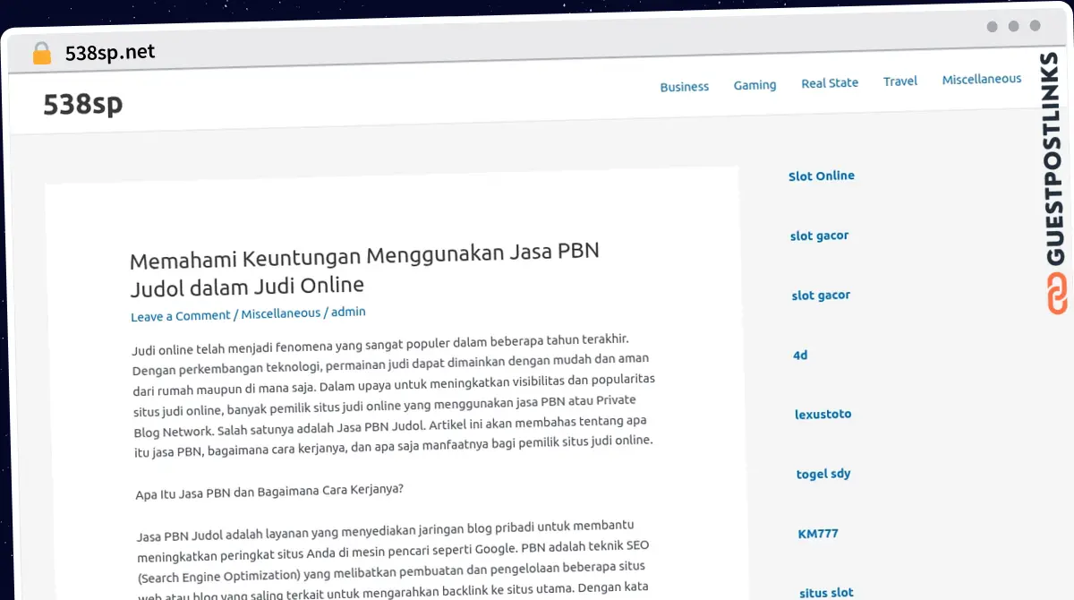 Publish Guest Post on 538sp.net