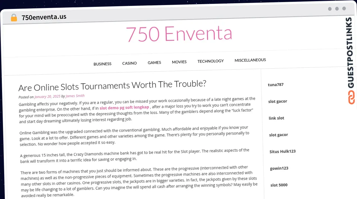 Publish Guest Post on 750enventa.us