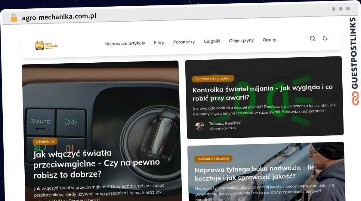 Publish Guest Post on agro-mechanika.com.pl