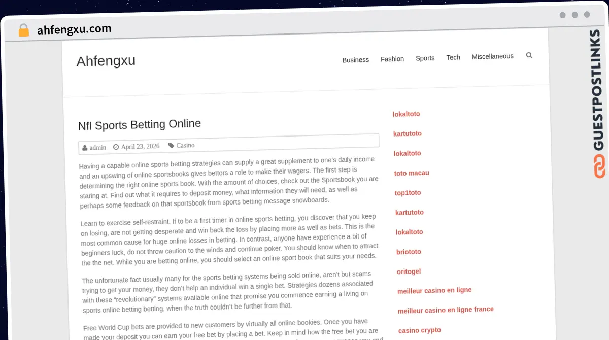 Publish Guest Post on ahfengxu.com