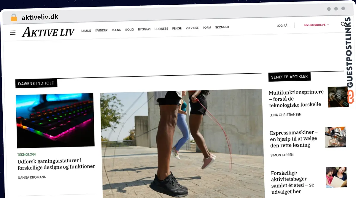 Publish Guest Post on aktiveliv.dk