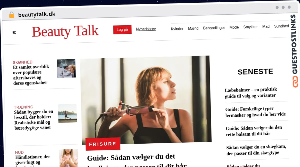 Publish Guest Post on beautytalk.dk