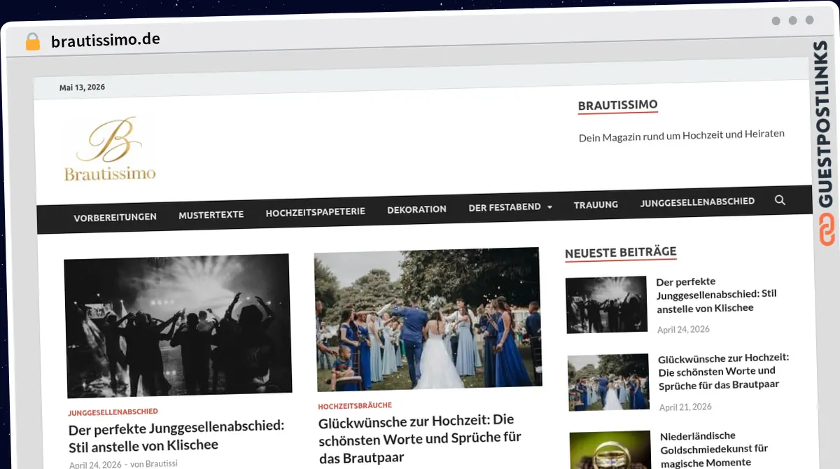 Publish Guest Post on brautissimo.de