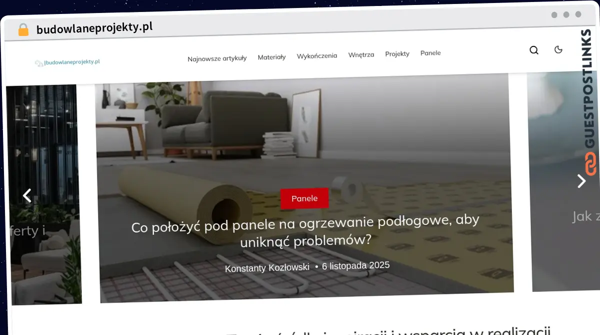 Publish Guest Post on budowlaneprojekty.pl