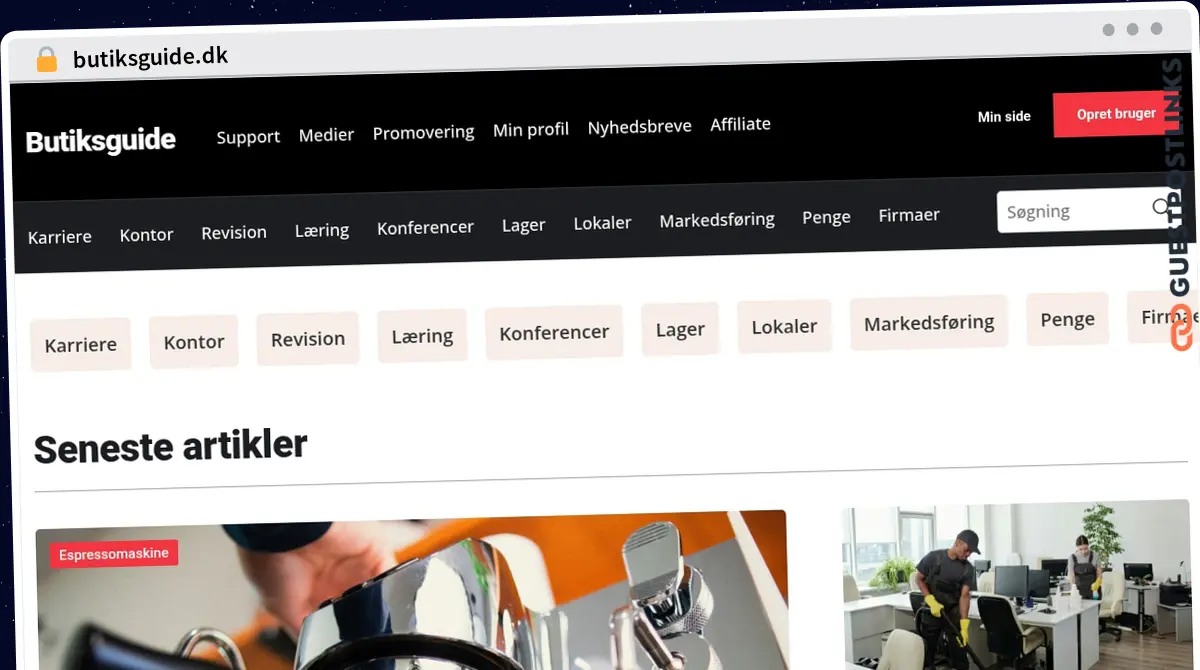 Publish Guest Post on butiksguide.dk