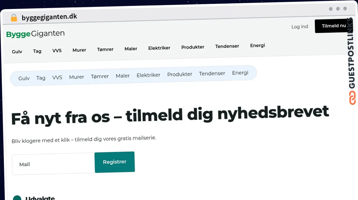 Publish Guest Post on byggegiganten.dk