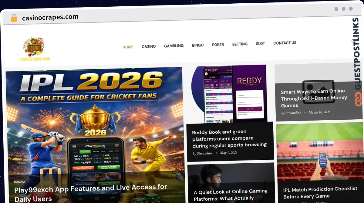 Publish Guest Post on casinocrapes.com