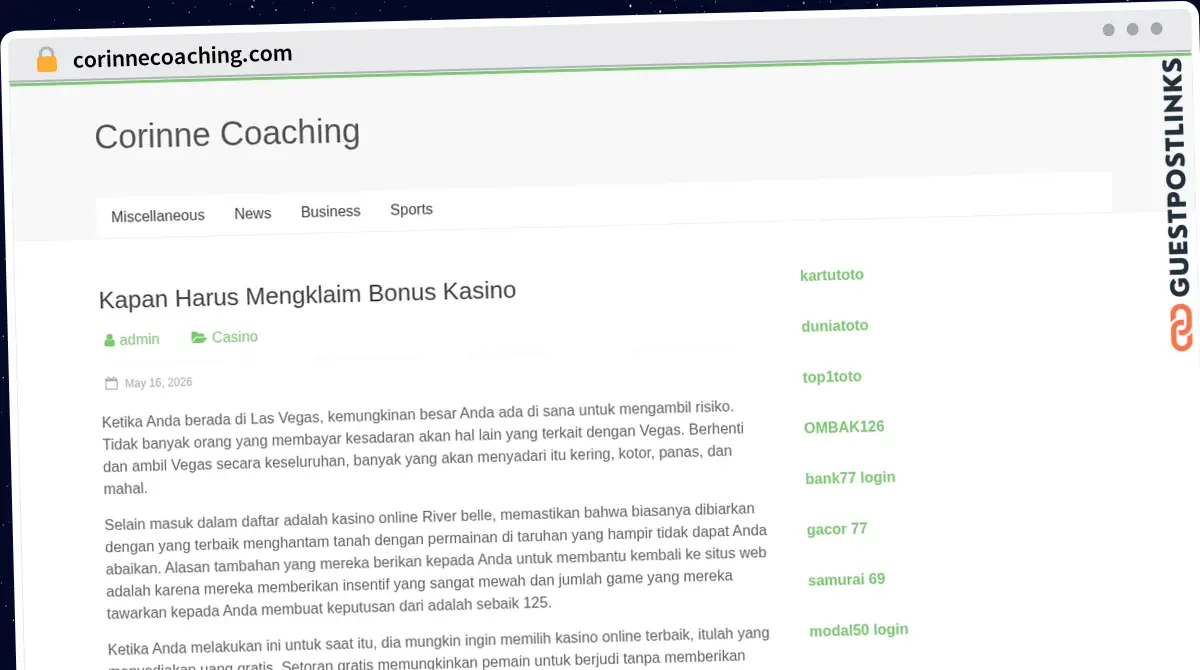 Publish Guest Post on corinnecoaching.com