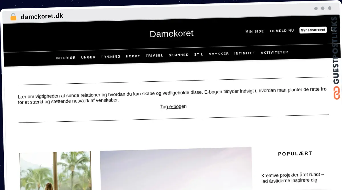 Publish Guest Post on damekoret.dk