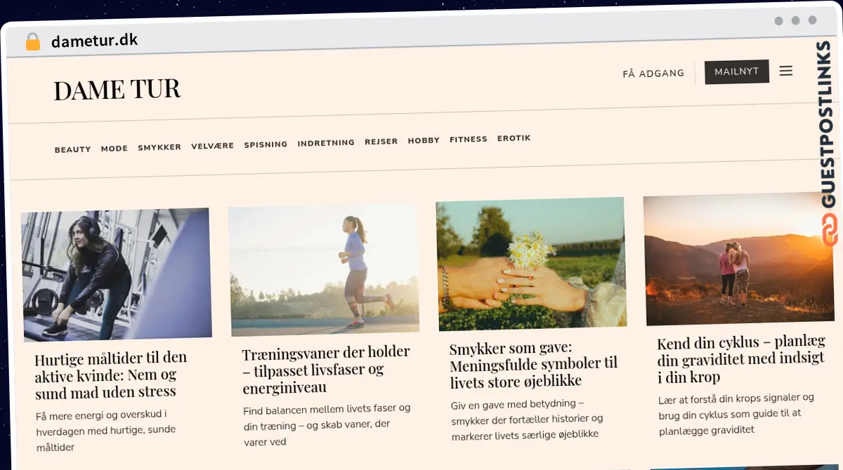Publish Guest Post on dametur.dk
