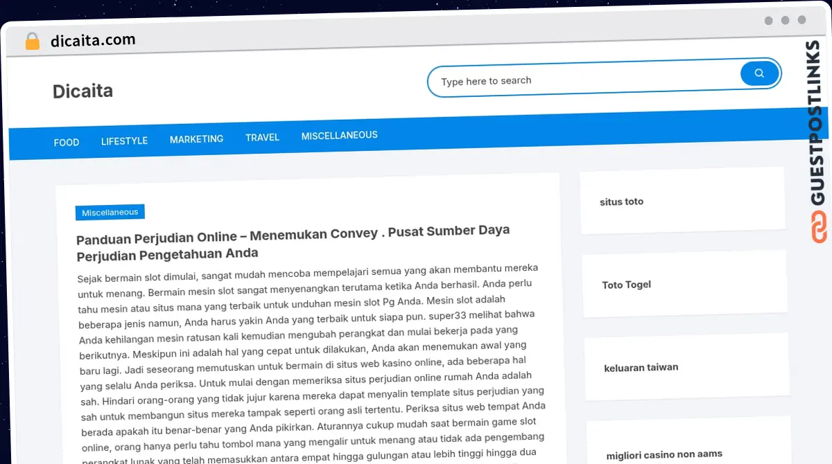 Publish Guest Post on dicaita.com