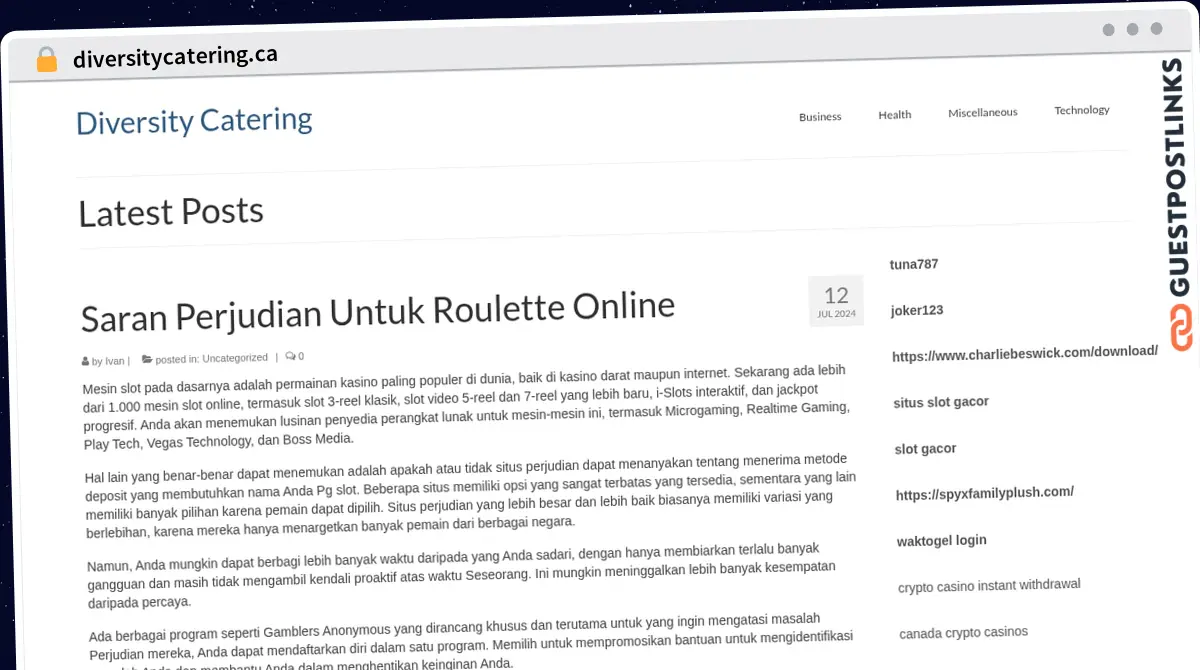 Publish Guest Post on diversitycatering.ca