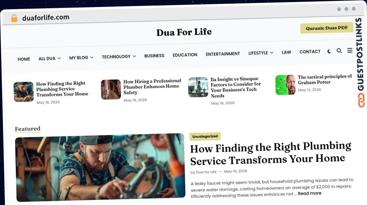 Publish Guest Post on duaforlife.com