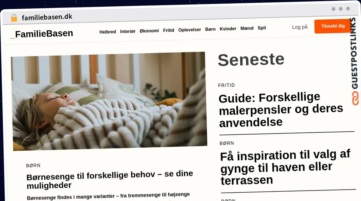 Publish Guest Post on familiebasen.dk