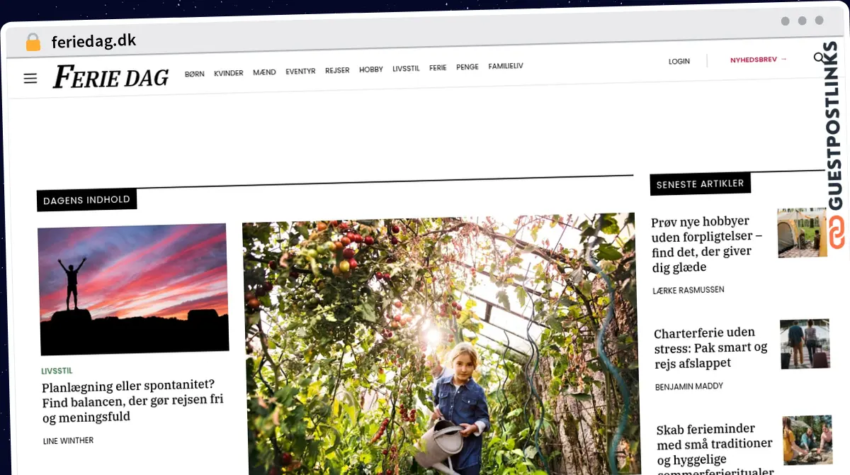 Publish Guest Post on feriedag.dk