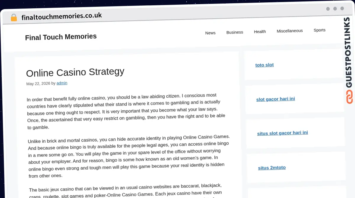 Publish Guest Post on finaltouchmemories.co.uk
