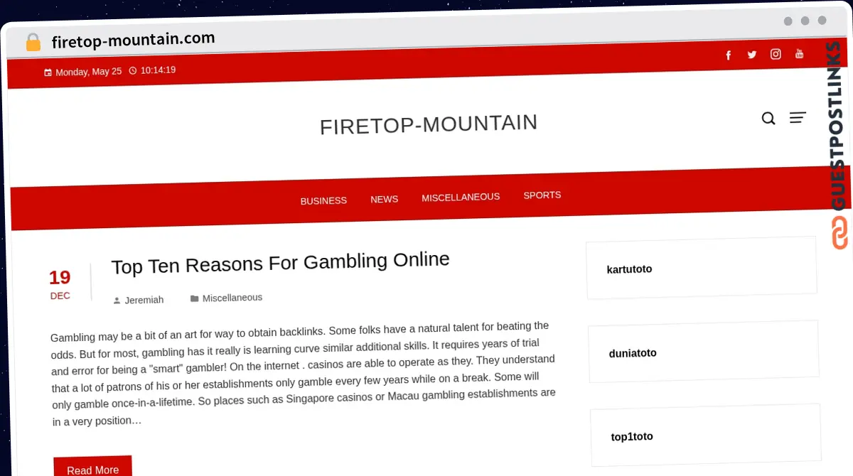 Publish Guest Post on firetop-mountain.com