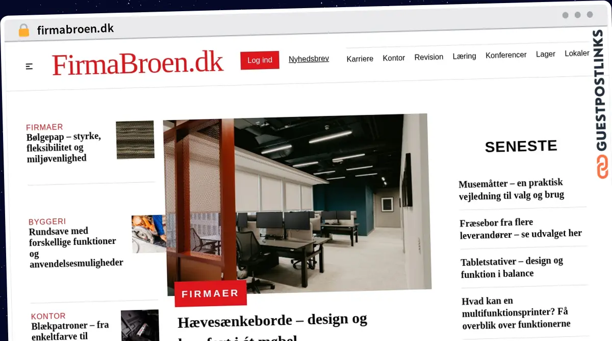 Publish Guest Post on firmabroen.dk