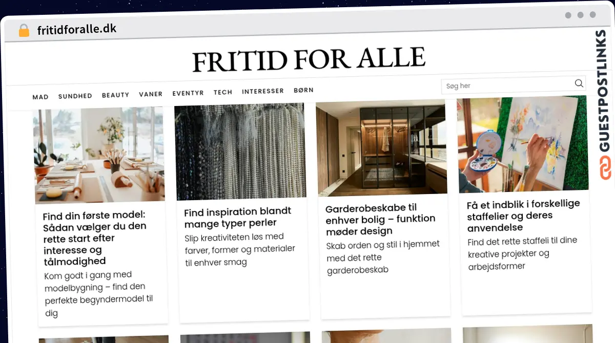 Publish Guest Post on fritidforalle.dk