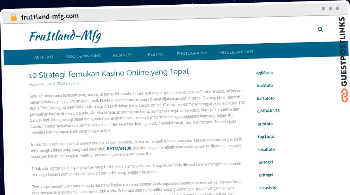 Publish Guest Post on fru1tland-mfg.com