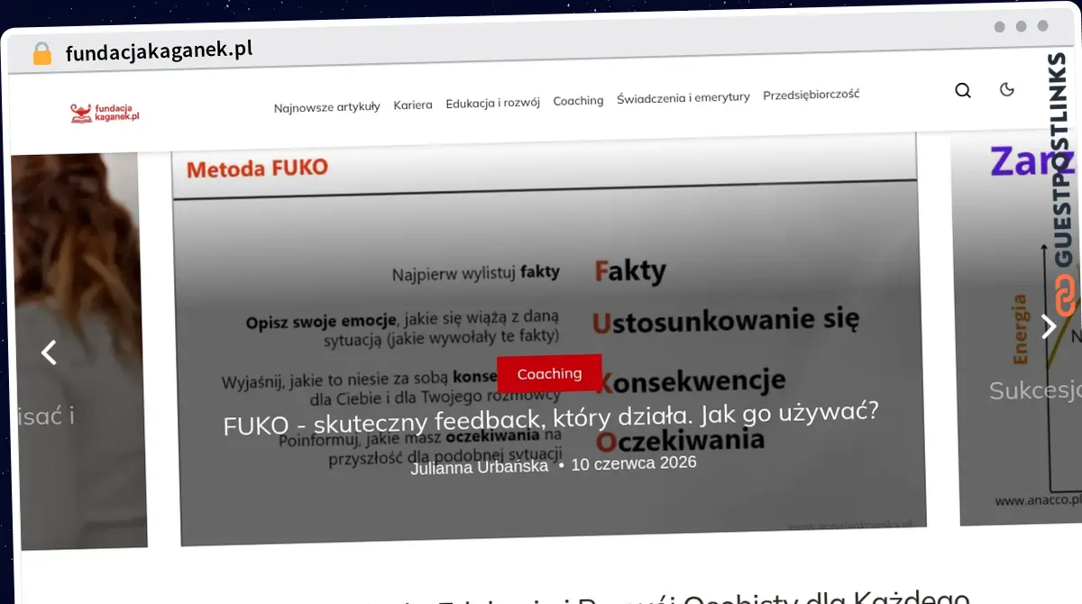 Publish Guest Post on fundacjakaganek.pl