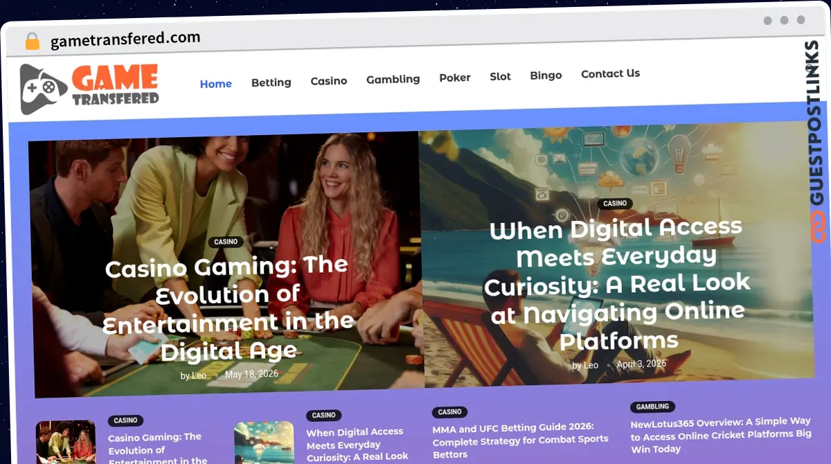 Publish Guest Post on gametransfered.com
