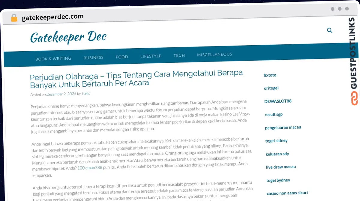 Publish Guest Post on gatekeeperdec.com