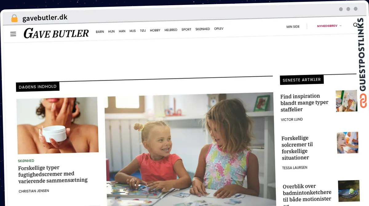 Publish Guest Post on gavebutler.dk