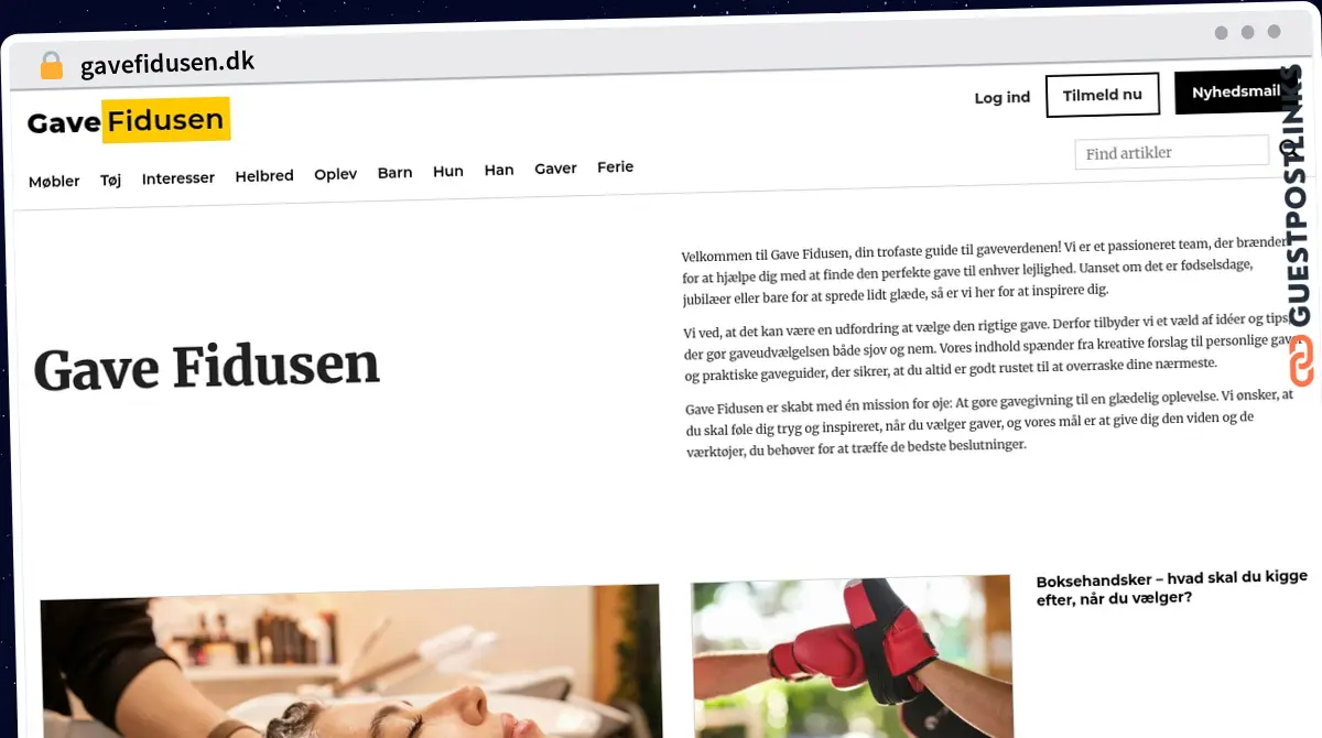 Publish Guest Post on gavefidusen.dk