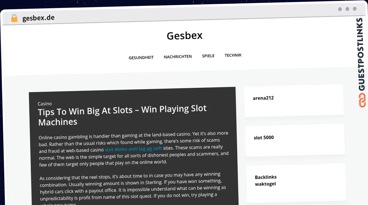 Publish Guest Post on gesbex.de