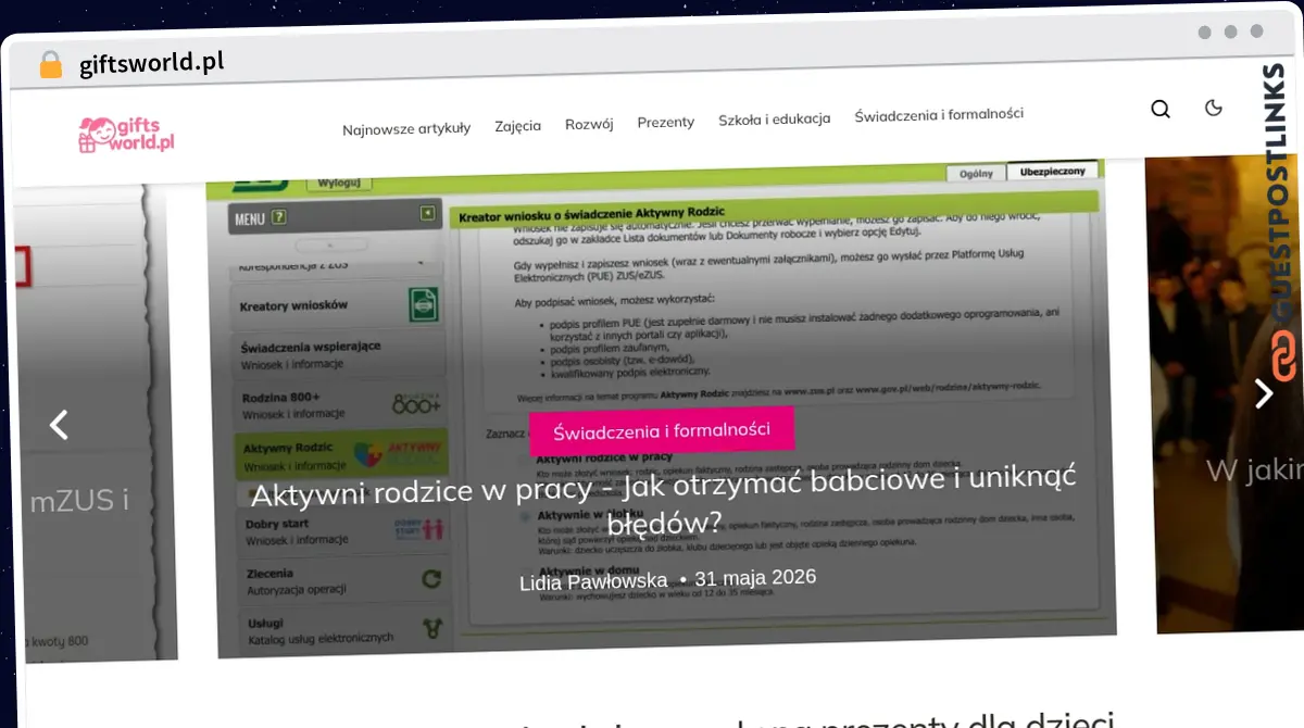 Publish Guest Post on giftsworld.pl