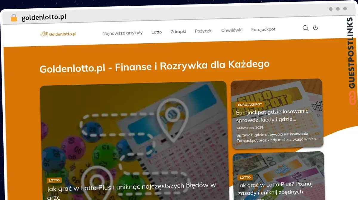 Publish Guest Post on goldenlotto.pl