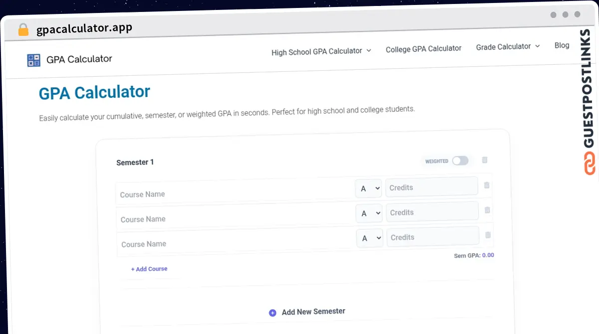 Publish Guest Post on gpacalculator.app