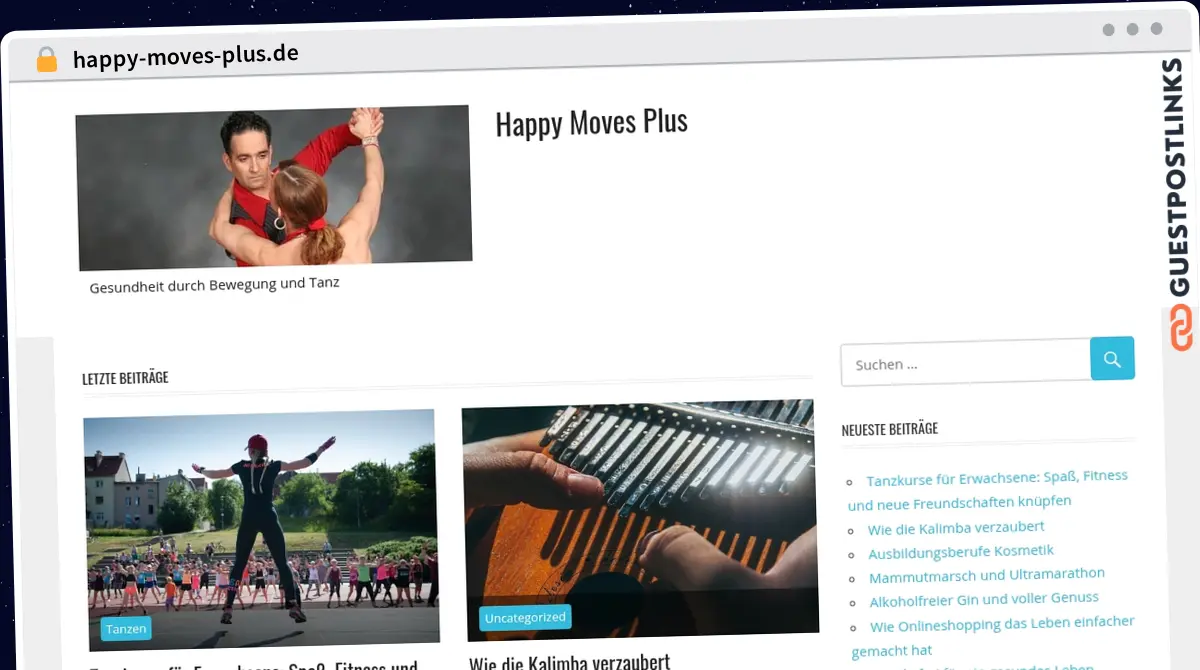 Publish Guest Post on happy-moves-plus.de