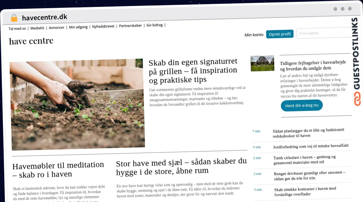 Publish Guest Post on havecentre.dk