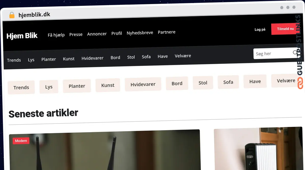 Publish Guest Post on hjemblik.dk