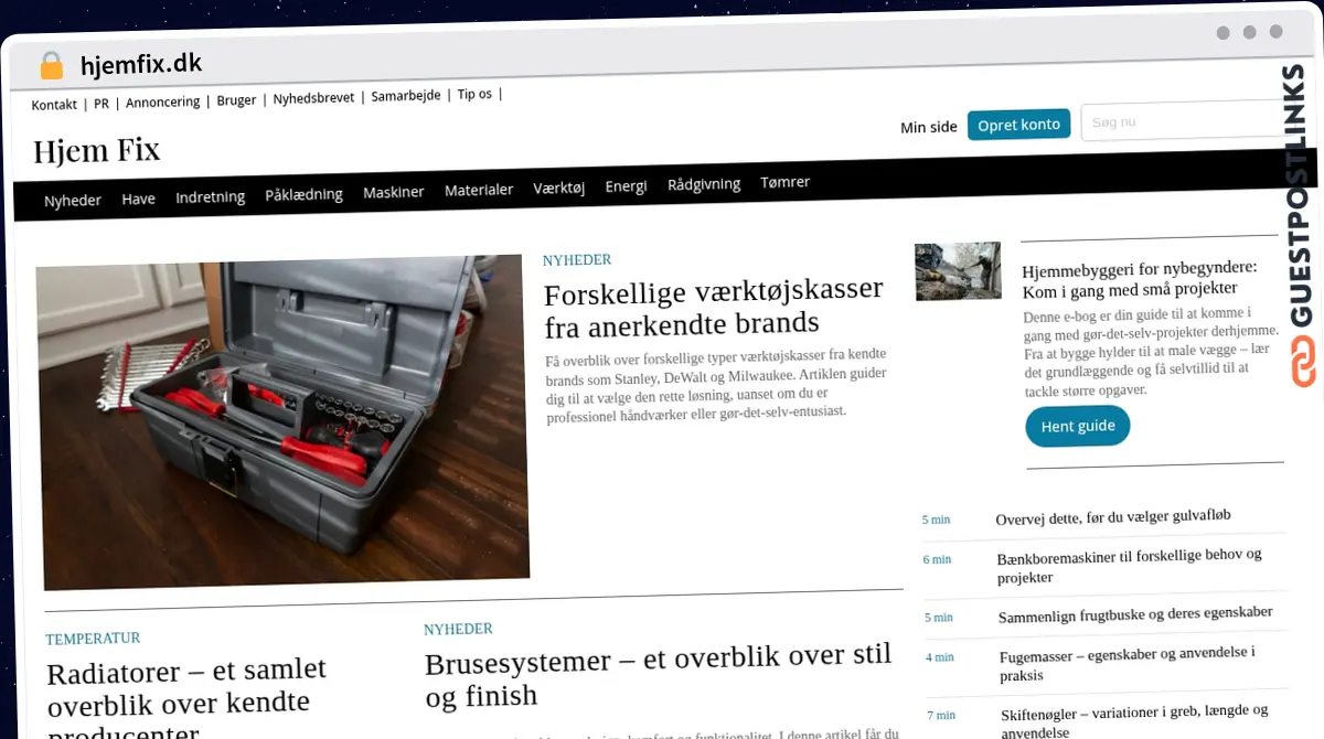 Publish Guest Post on hjemfix.dk