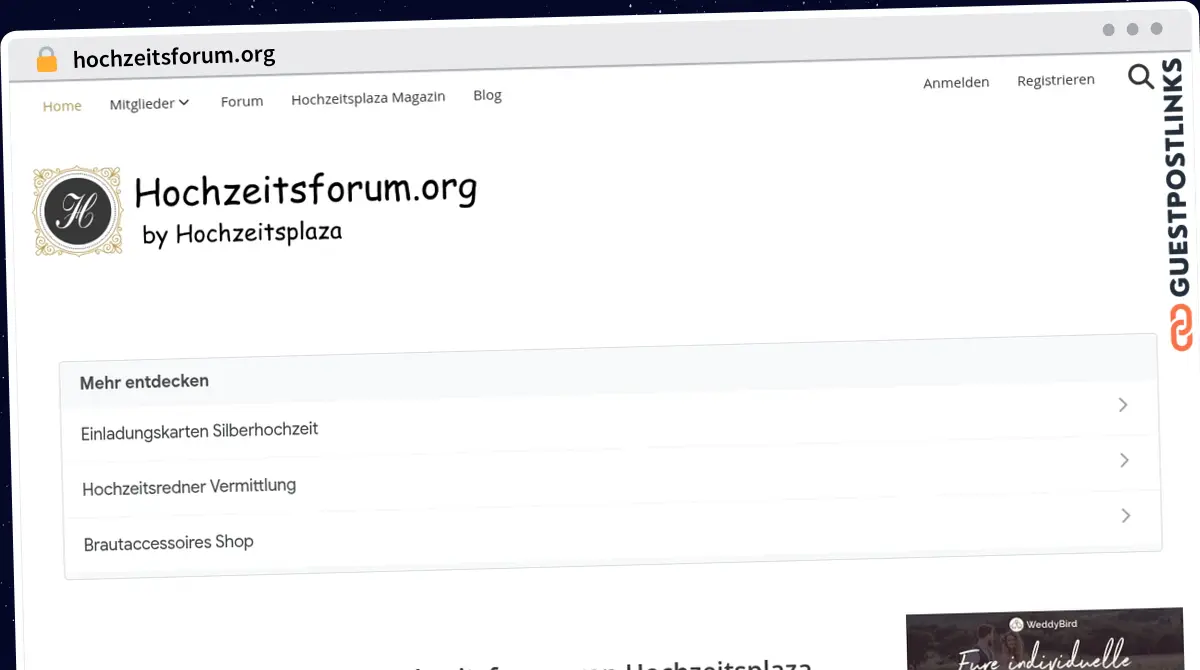 Publish Guest Post on hochzeitsforum.org