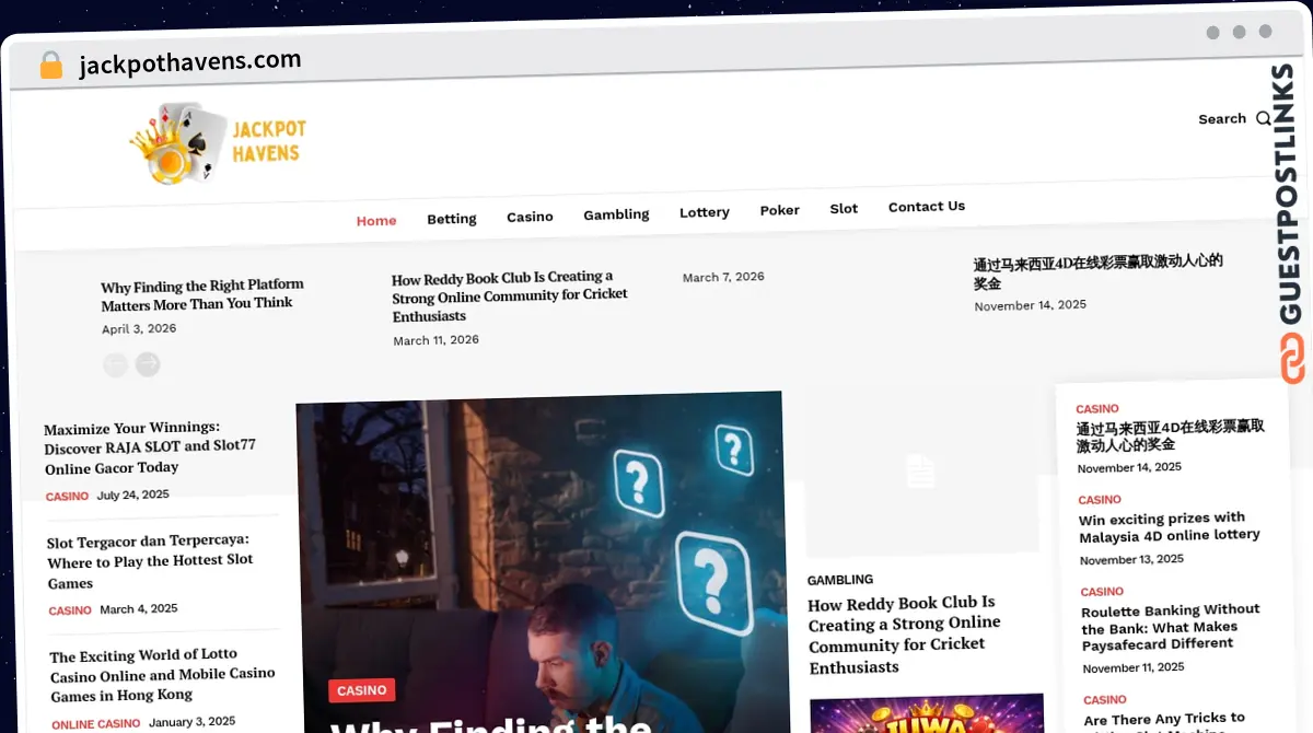 Publish Guest Post on jackpothavens.com