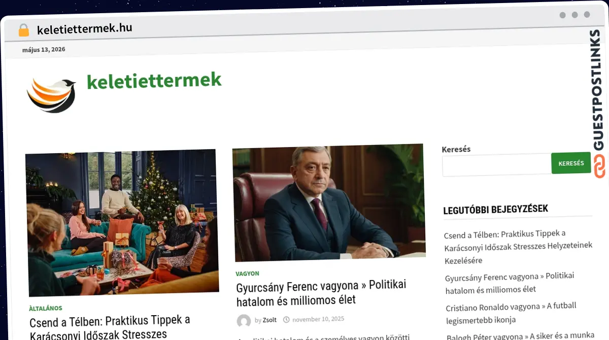 Publish Guest Post on keletiettermek.hu