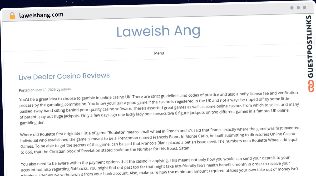 Publish Guest Post on laweishang.com
